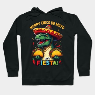 Cinco De Mayo Funny Dinosaur Holding Taco Let's Fiesta Dino Kids Hoodie